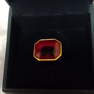 Beautiful stamped ruby gold ring